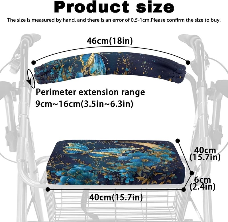 LedBack Walkers Accessories for Seniors - Butterfly Walker Seat Cover for Ladies - Universal Rollator Seat and Back Rest Cover - Image 5
